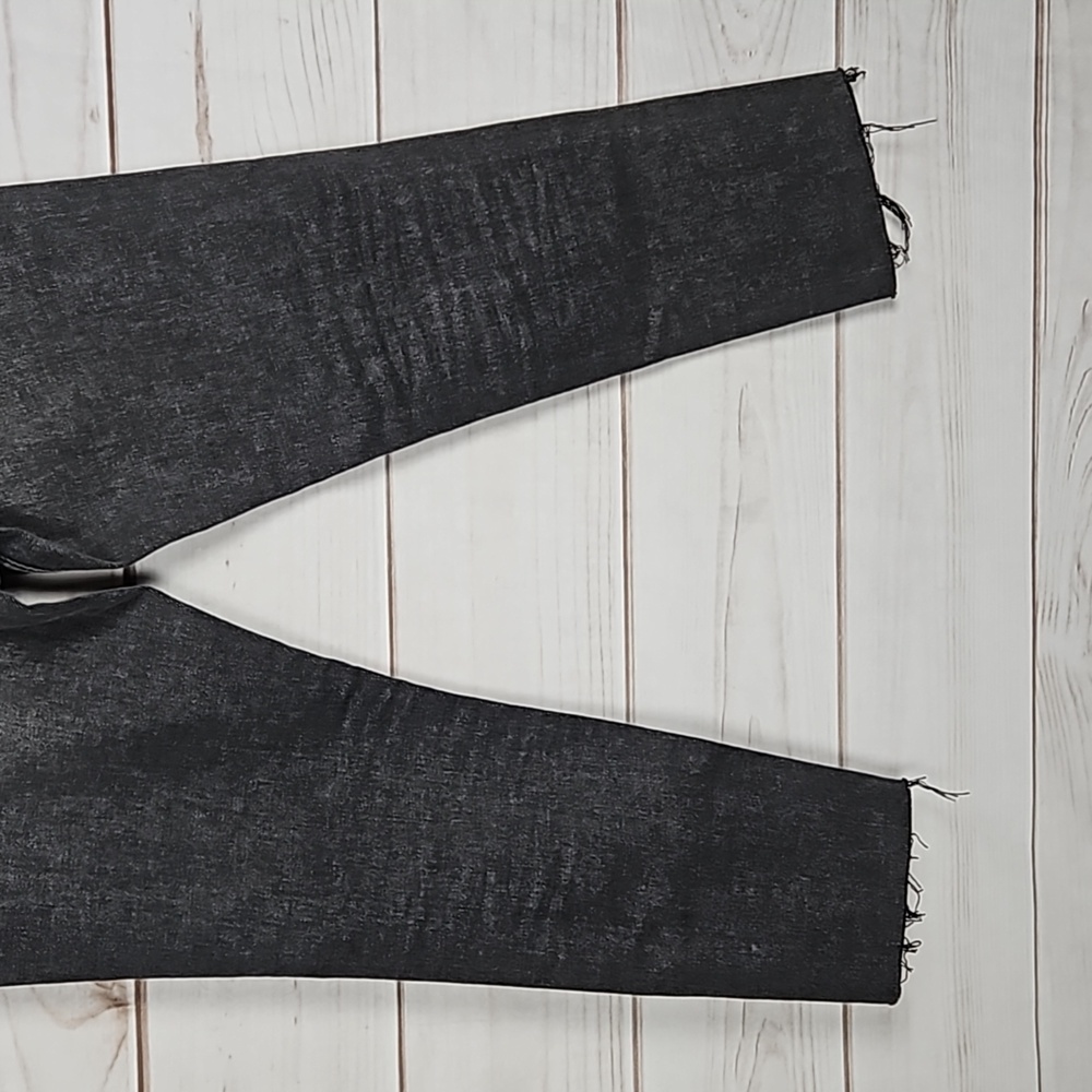 All Saints Rali Diamante High Rise Ankle Straight Leg Jeans In Washed Black View 6